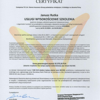 Wpis do Centralne Ewidencji Organizatorów Turystyki i Przedsiębiorców Ułatwiających Nabywanie Powiązanych Usług Turystycznych