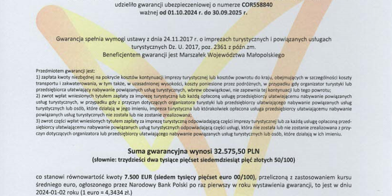Wpis do Centralne Ewidencji Organizatorów Turystyki i Przedsiębiorców Ułatwiających Nabywanie Powiązanych Usług Turystycznych