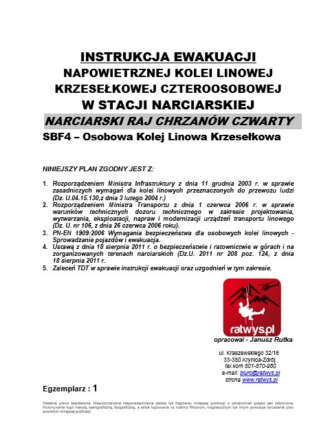Kolejny Plan Ewakuacyjny tym razem dla stacji Narciarski Raj Chrzanów IV